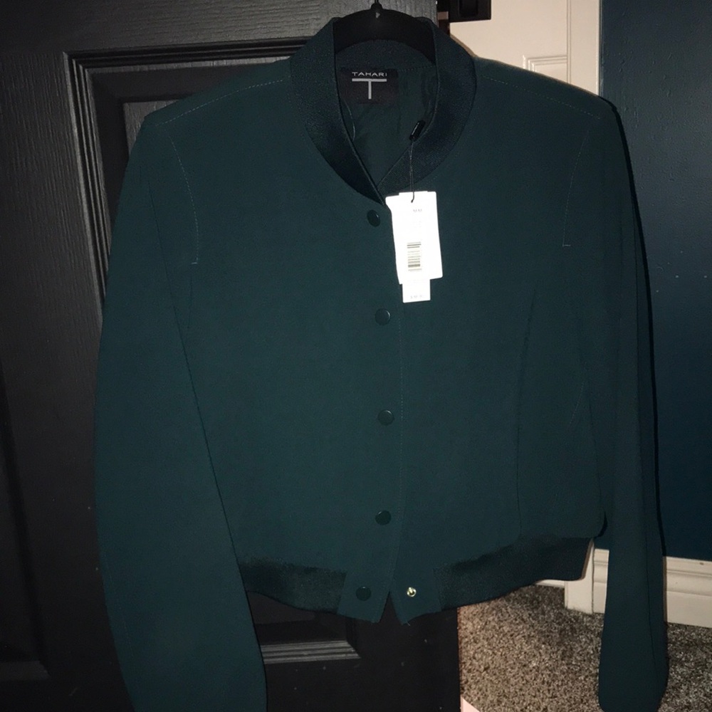 NWT Tahari Deep Teal Women's Bomber Jacket